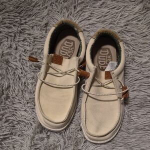 Hey Dude Off-White Canvas Shoes